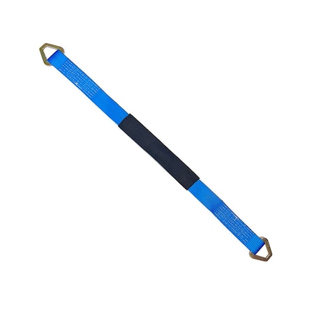 Tie 4 Safe 2" x 18" Axle Straps w/ Sleeve & D Rings, WLL: 3, 333 lbs., PK12 RT41A-18M18-BU-C-12